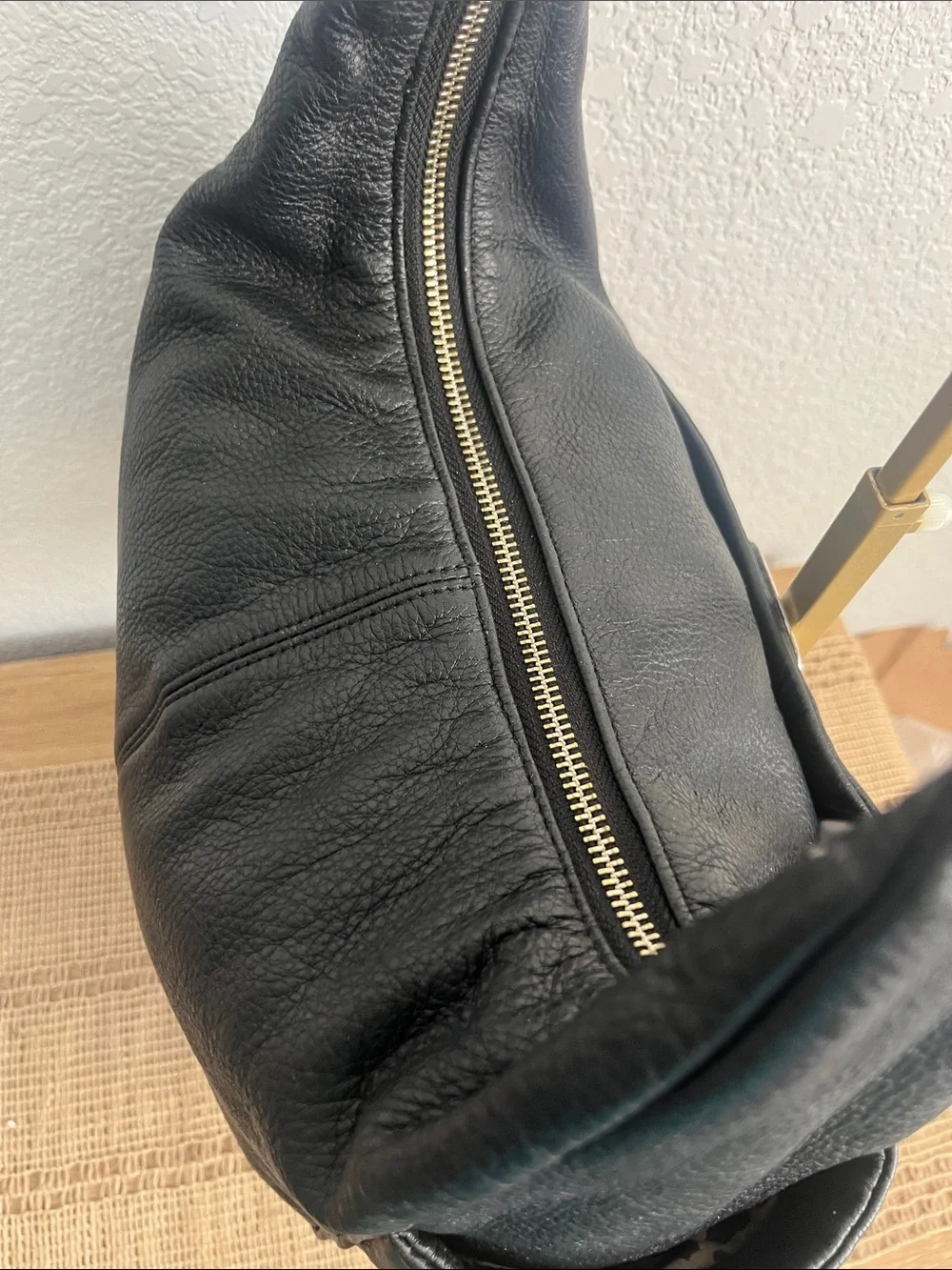 Brighton Caitlyn Black Pebbled Leather Hobo Shoulder Bag Tooled Silver